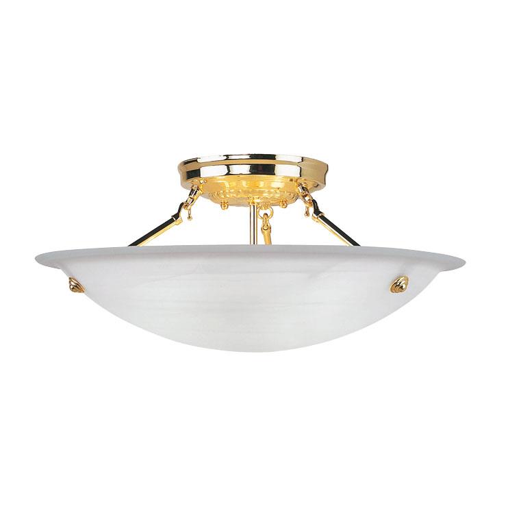 Livex Lighting 4274-02 Home Basics Ceiling Mount in Polished Brass 